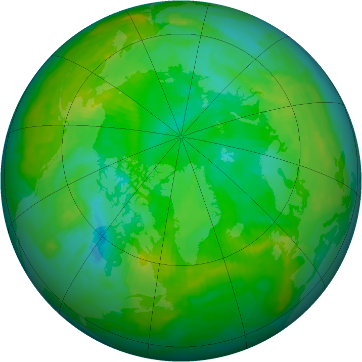 Arctic ozone map for 13 July 1997